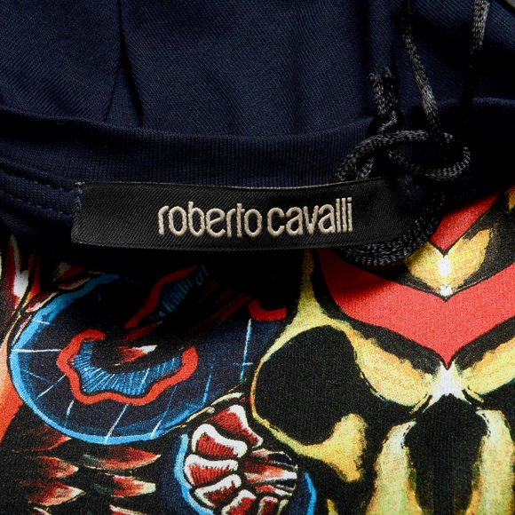 Roberto Cavalli Men's Navy Blue Graphic T-Shirt - Picture 6 of 7